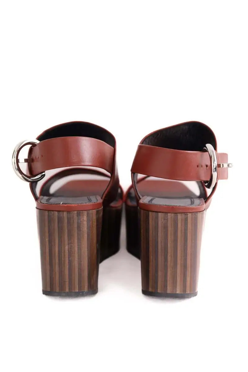 Sandales Celine Marron en Cuir