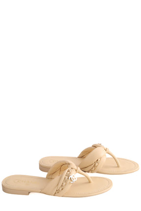Sandales Chanel Beige en Cuir
