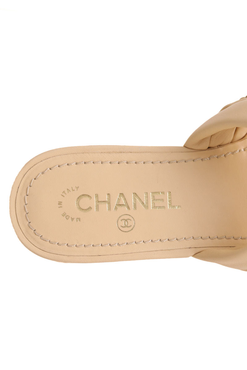 Sandales Chanel Beige en Cuir