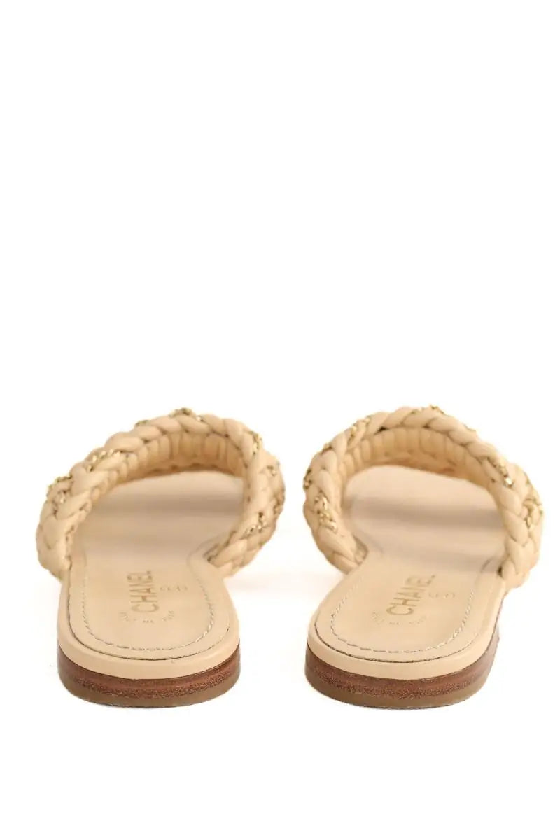 Sandales Chanel Beige en Cuir