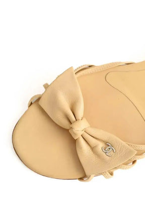 Sandales Chanel Beige en Cuir