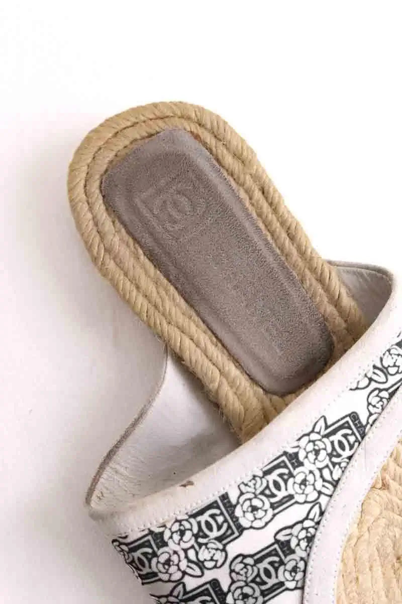Sandales Chanel Beige en Tissu