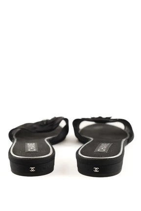 Sandales Chanel Noir en Tissu