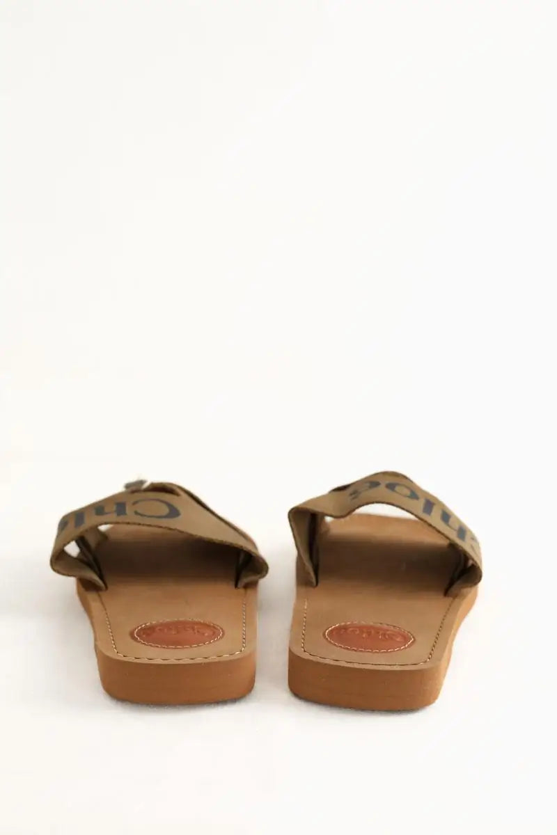 Sandales Chloé Woody Camel en Cuir