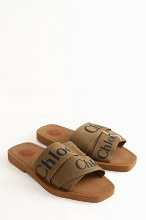 Sandales Chloé Woody Camel en Cuir