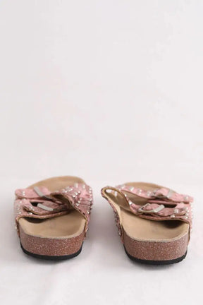 Sandales Claris Virot Rose en Cuirs exotiques