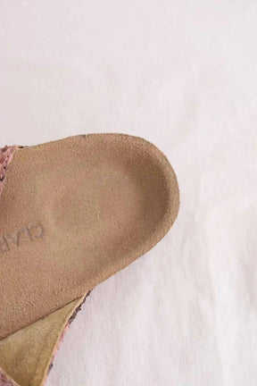 Sandales Claris Virot Rose en Cuirs exotiques