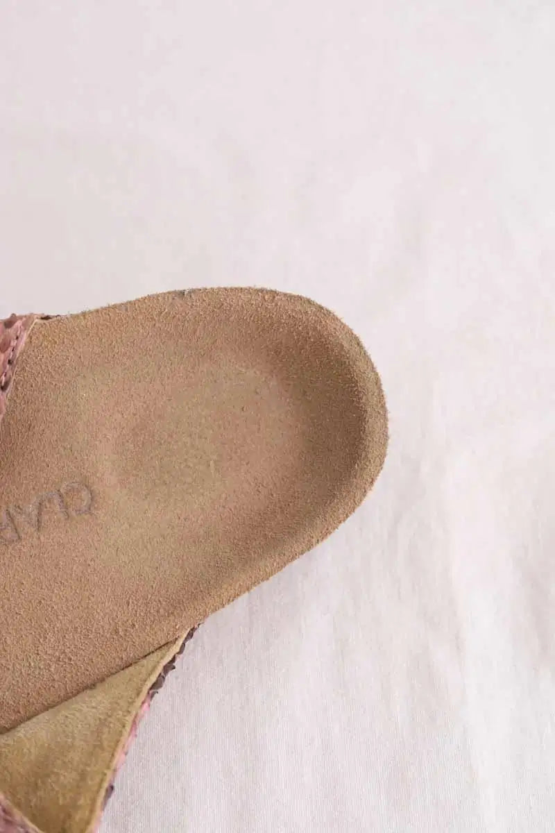 Sandales Claris Virot Rose en Cuirs exotiques