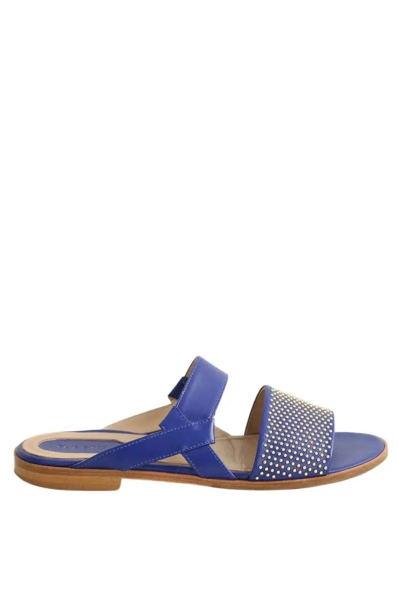 Sandales Elie Saab Bleu en Cuir, taille 38 - Seconde Main