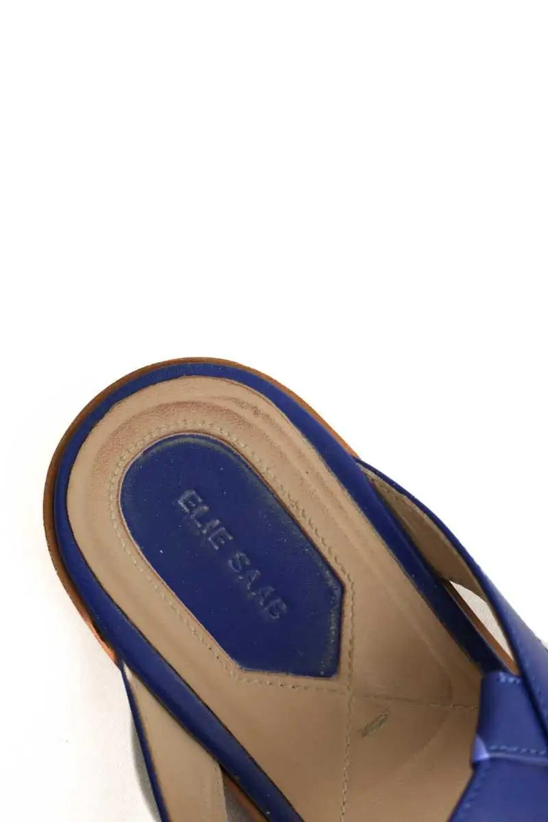 Sandales Elie Saab Bleu en Cuir