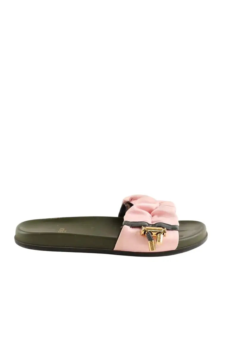 Sandales Fendi Kaki en Cuir, taille 37 - Seconde Main