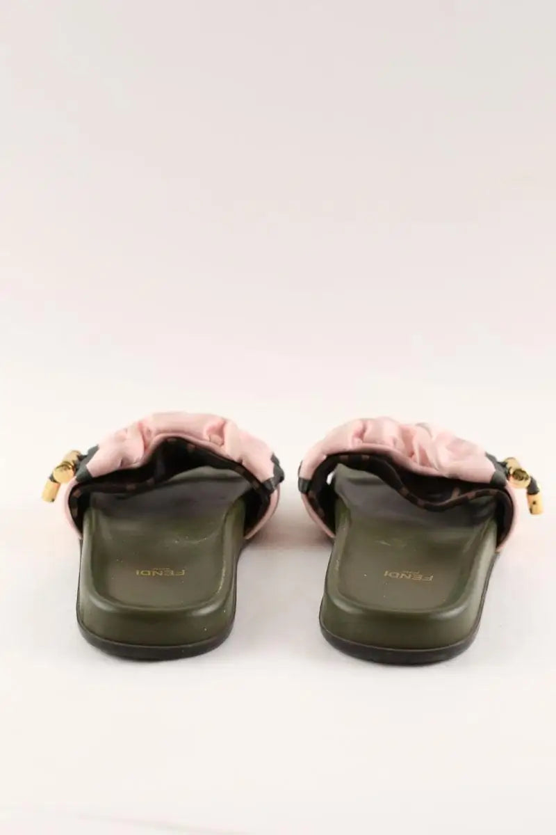 Sandales Fendi Kaki en Cuir