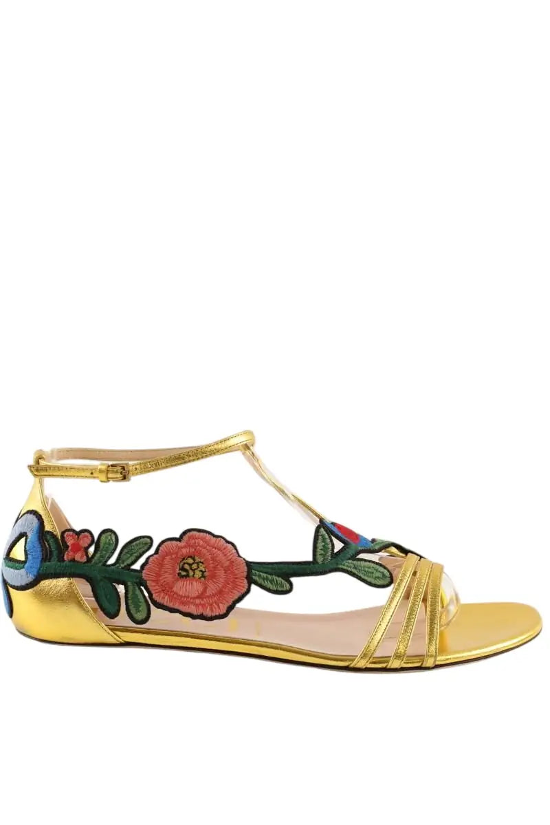 Sandales Gucci Doré en Cuir, taille 41 - Seconde Main