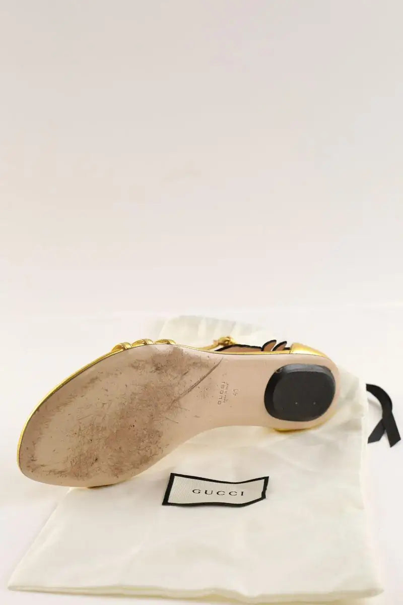 Sandales Gucci Doré en Cuir