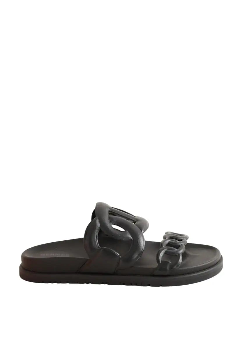 Sandales Hermès Extra Noir en Cuir, taille 36 - Seconde Main