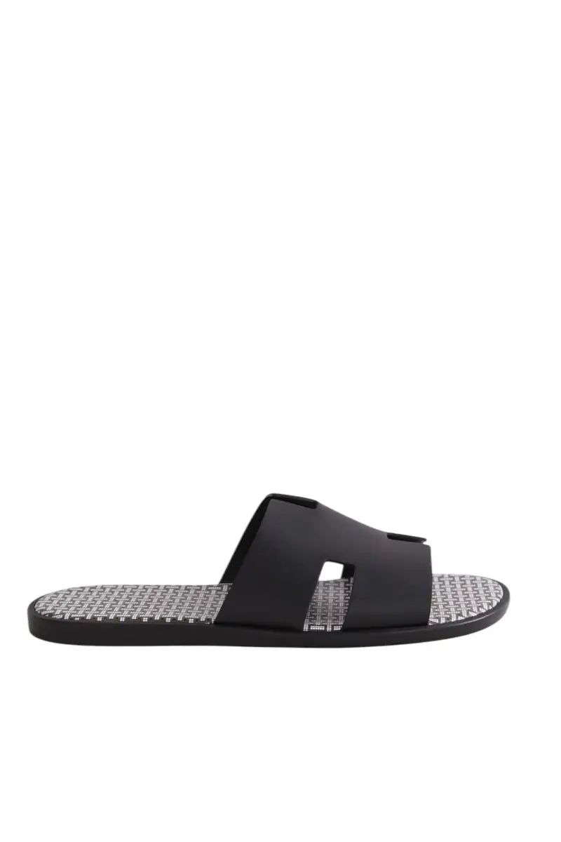 Sandales Hermès Izmir Noir en Cuir, taille 44 - Seconde Main