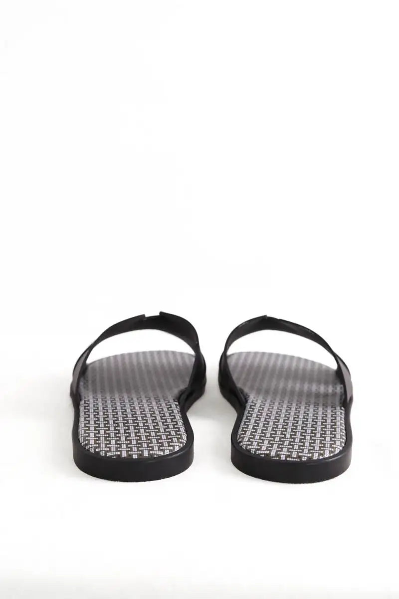 Sandales Hermès Izmir Noir en Cuir