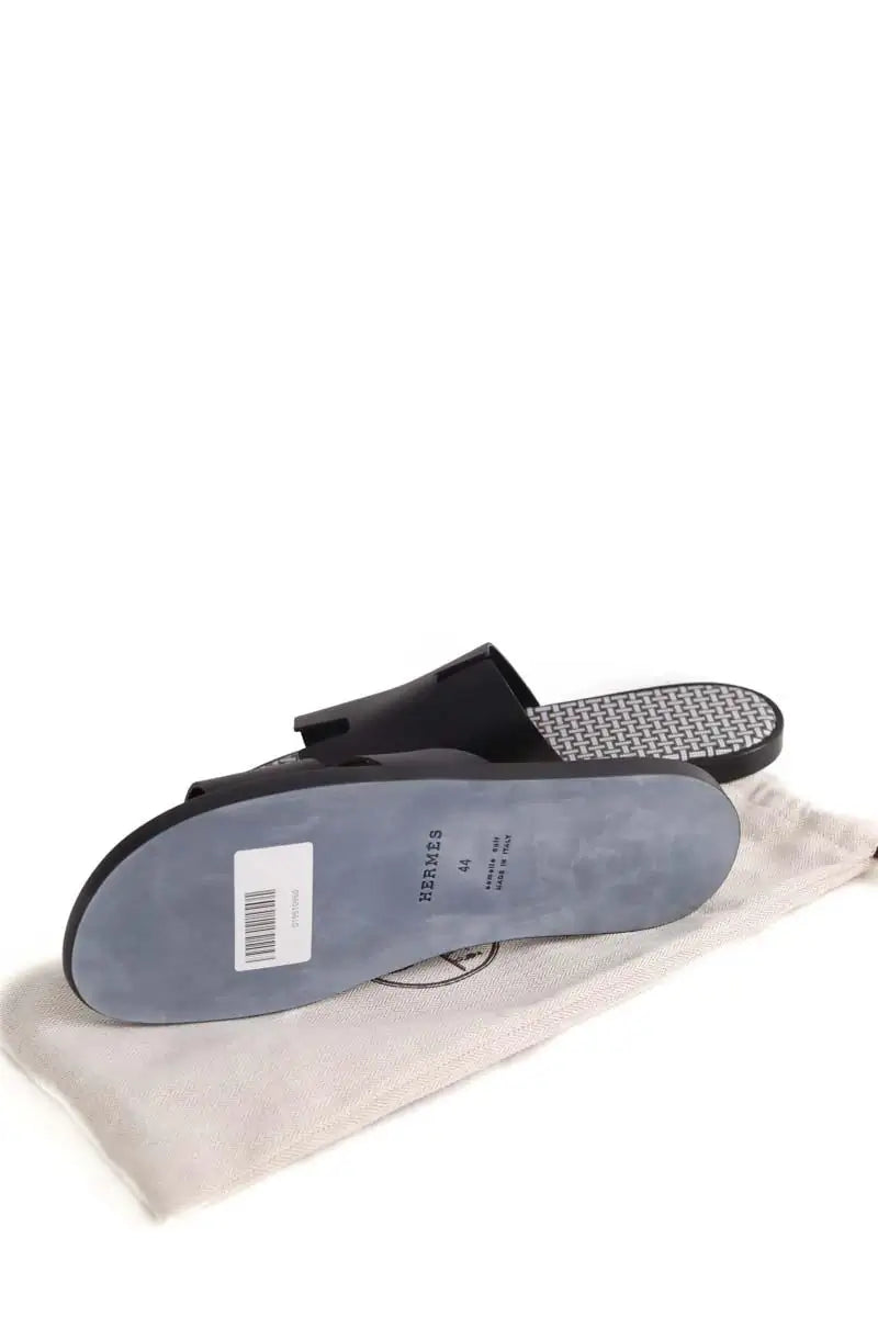 Sandales Hermès Izmir Noir en Cuir