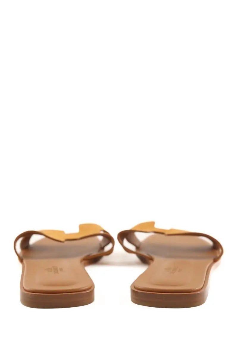 Sandales Hermès Oran Camel en Cuir