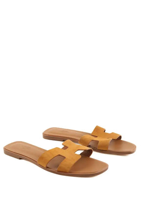 Sandales Hermès Oran Camel en Cuir