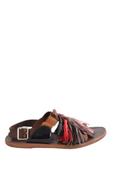 Sandales Isabel Marant Étoile pompons sandals Marron en Cuir, taille 38 - Seconde Main