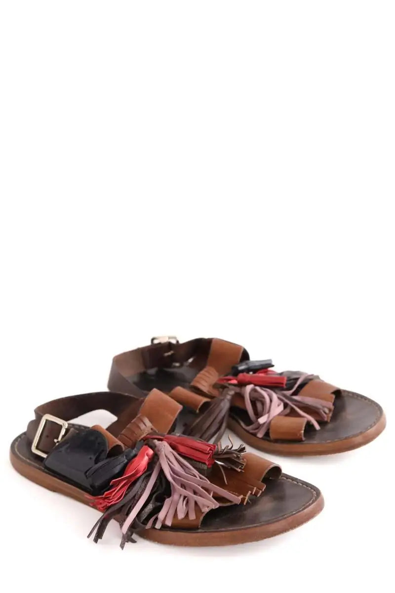 Sandales Isabel Marant Étoile pompons sandals Marron en Cuir