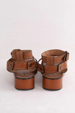 Sandales Isabel Marant Nuriee gladiator flatform Camel en Cuir