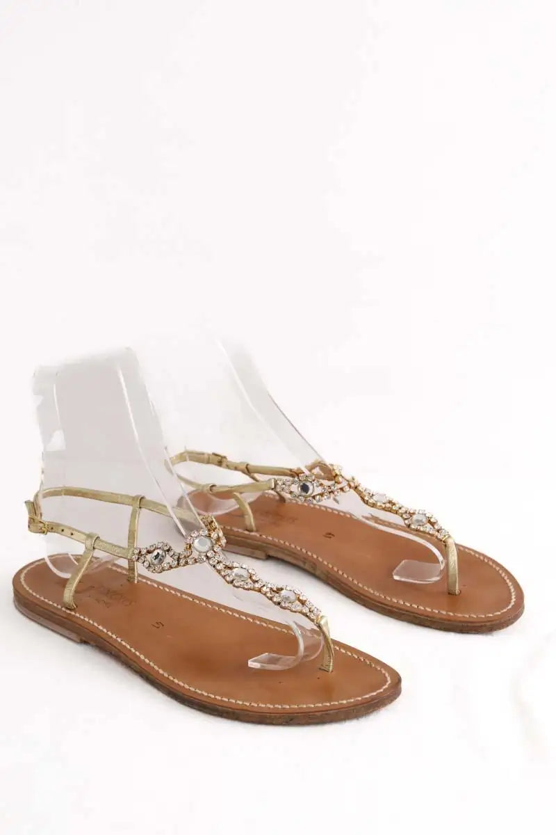 Sandales K.Jacques Camel en Cuir