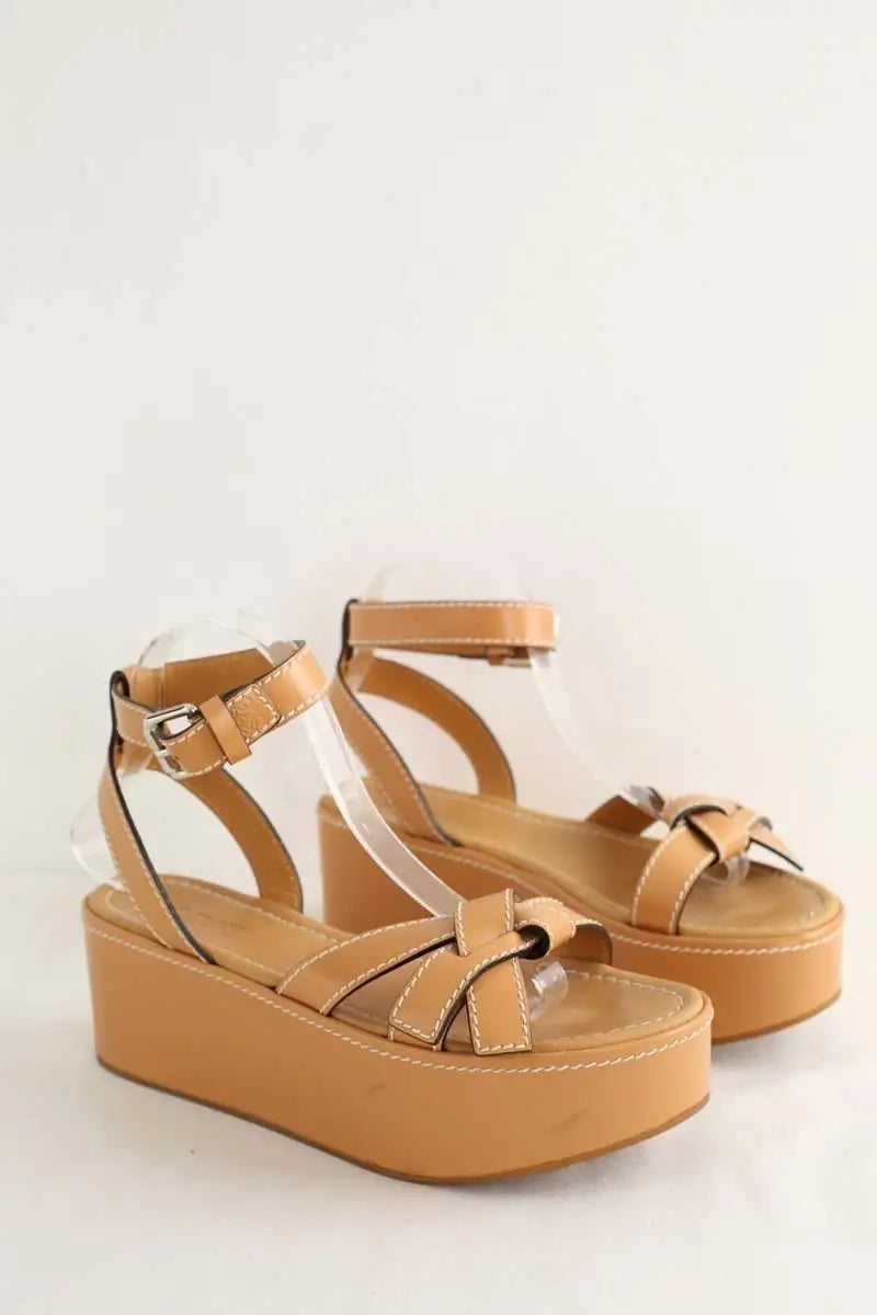 Sandales Loewe Camel en Cuir