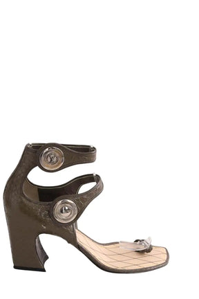 Sandales Louis Vuitton Kaki en Cuir, taille 40 - Seconde Main