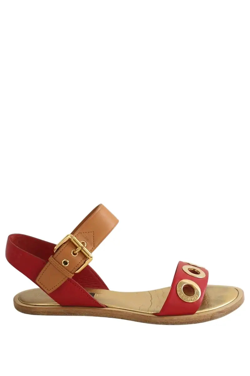 Sandales Louis Vuitton Rouge en Cuir, taille 37 - Seconde Main