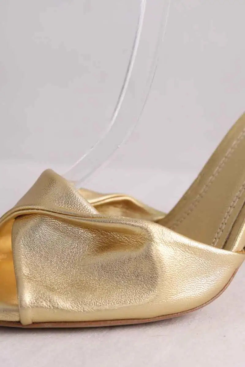 Sandales Maje Doré en Cuir
