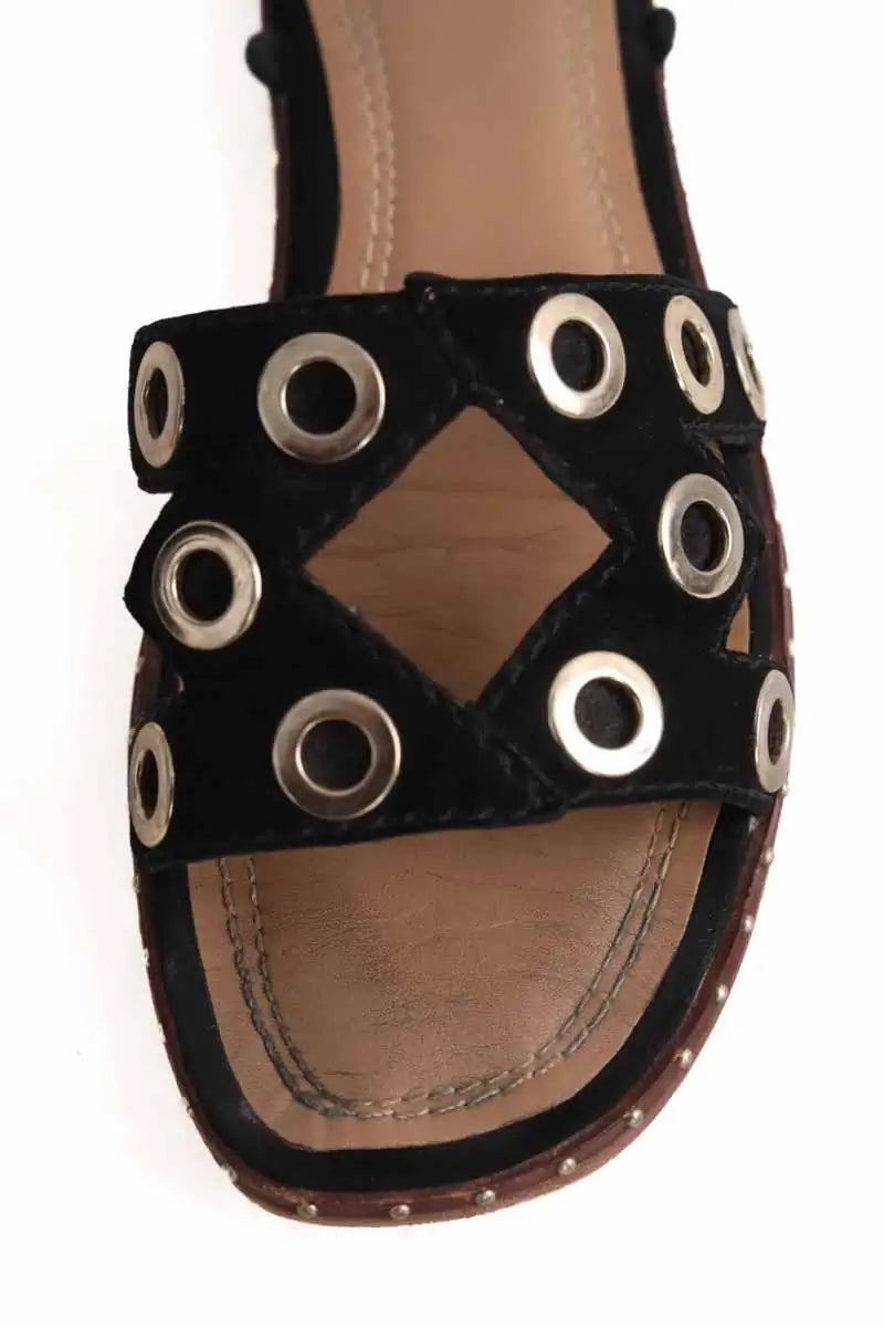 Sandales Maje Noir en Daim