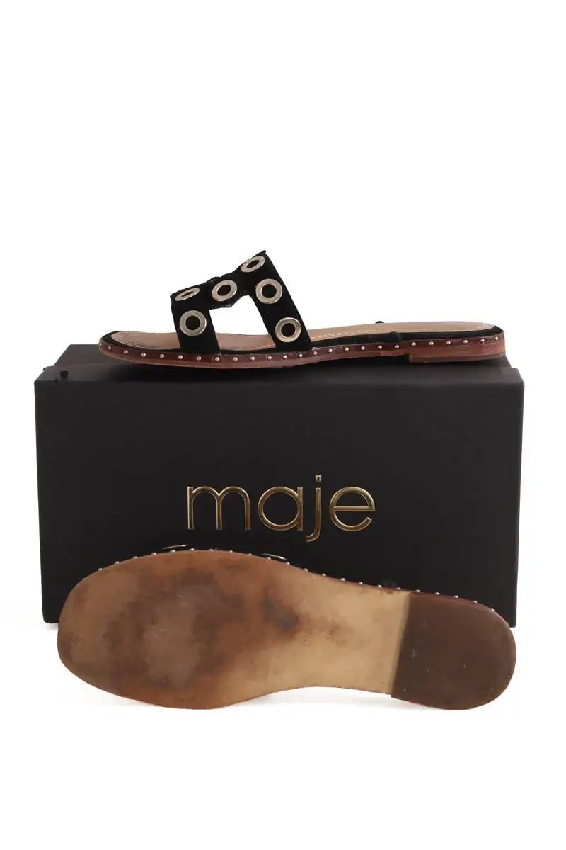 Sandales Maje Noir en Daim