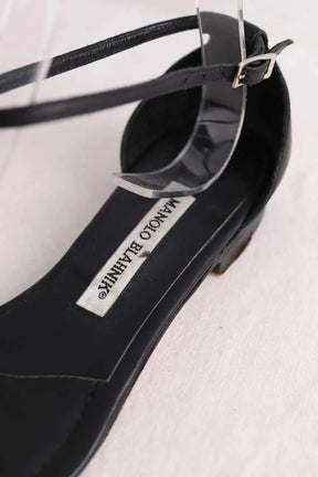 Sandales Manolo Blahnik Noir en Cuir