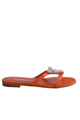 Sandales Manolo Blahnik Orange en Cuir, taille 39 - Seconde Main