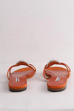 Sandales Manolo Blahnik Orange en Cuir