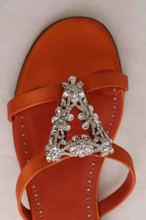 Sandales Manolo Blahnik Orange en Cuir