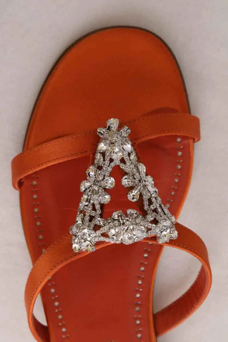Sandales Manolo Blahnik Orange en Cuir