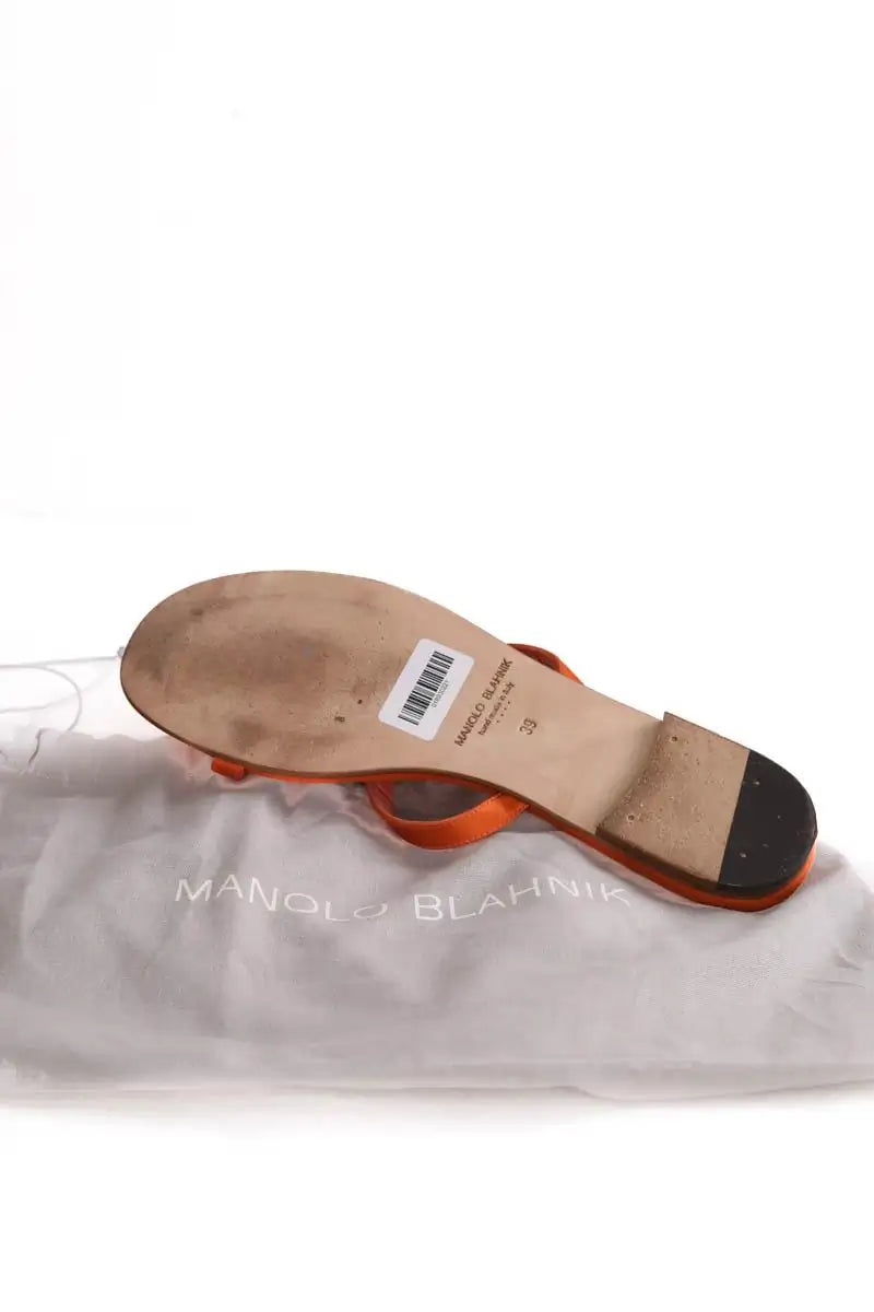 Sandales Manolo Blahnik Orange en Cuir