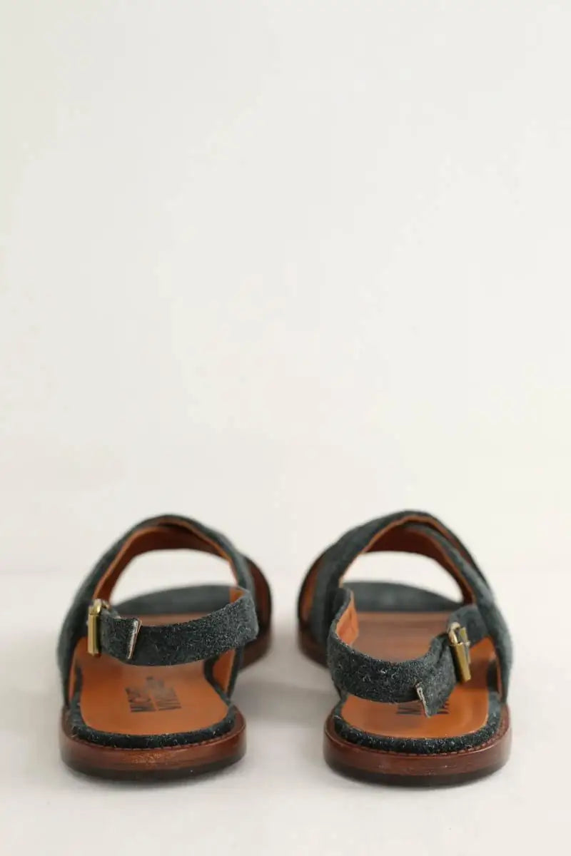 Sandales Michel Vivien Bleu en Daim