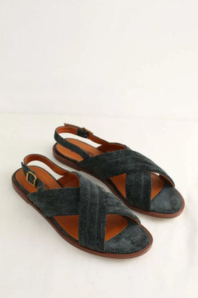 Sandales Michel Vivien Bleu en Daim