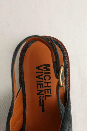 Sandales Michel Vivien Bleu en Daim