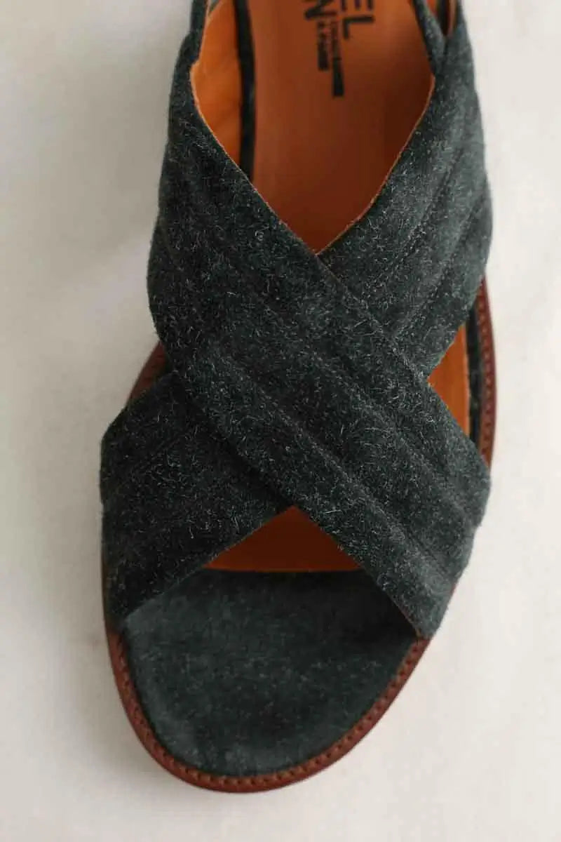 Sandales Michel Vivien Bleu en Daim