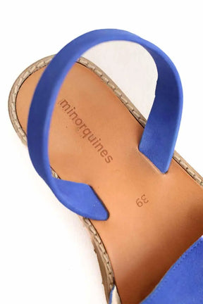 Sandales Minorquines Bleu en Daim