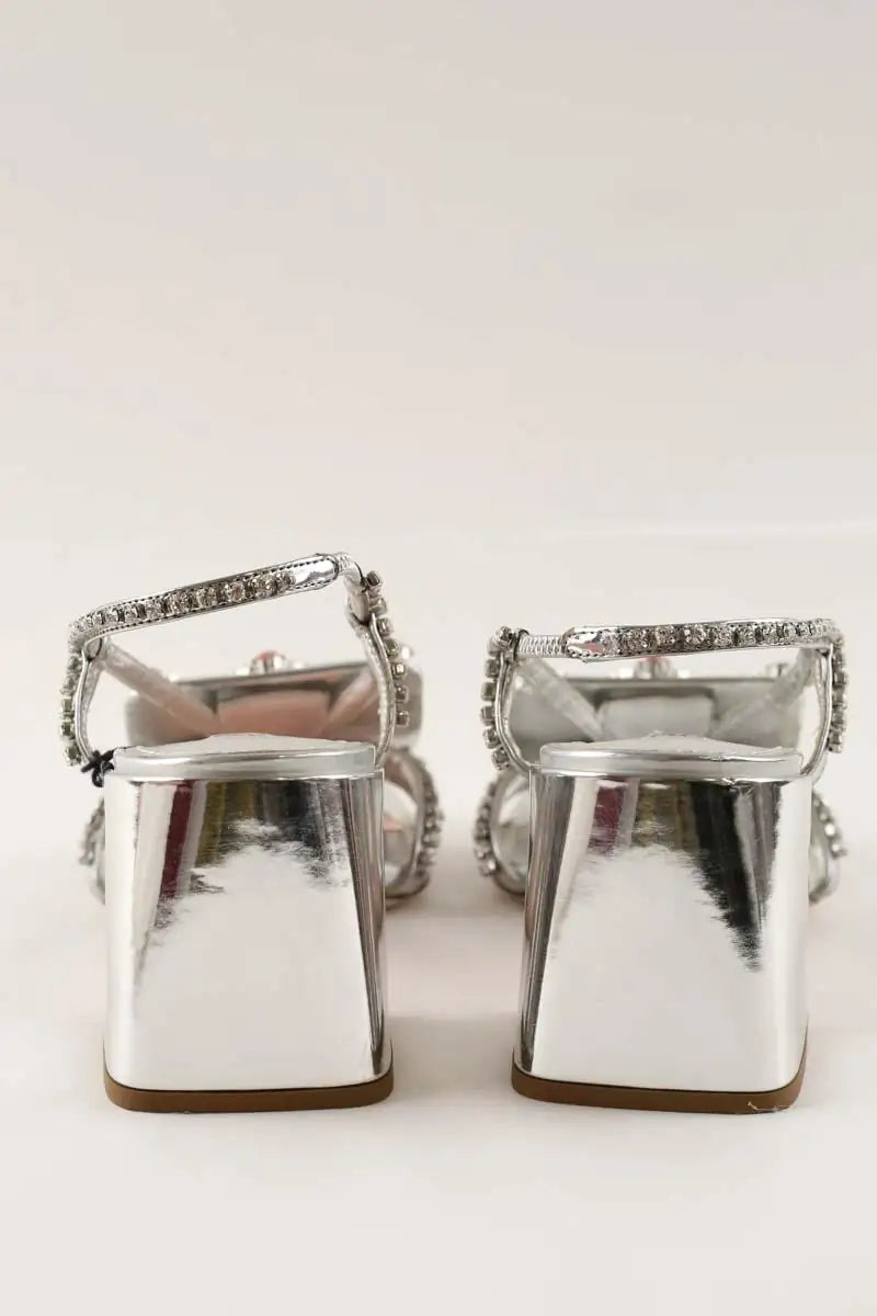 Sandales Miu Miu Argent en Cuir