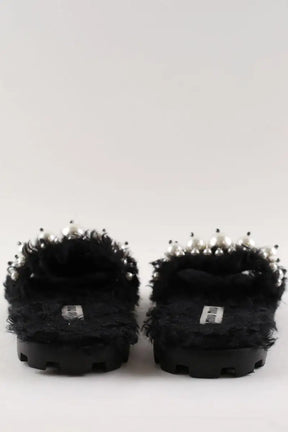 Sandales Miu Miu Noir en Fourrure