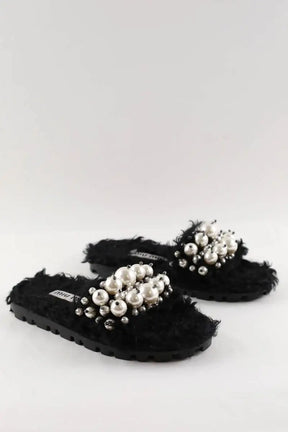Sandales Miu Miu Noir en Fourrure