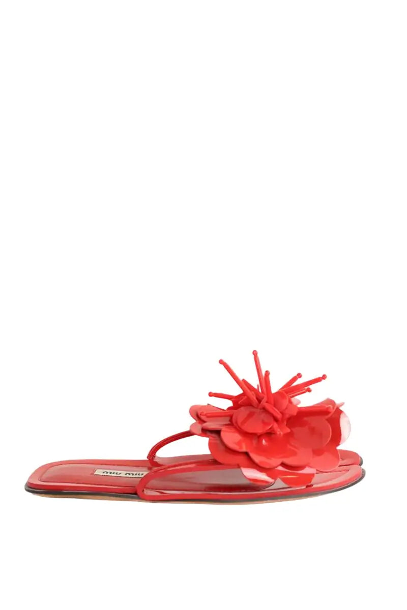 Sandales Miu Miu Rouge en Cuir, taille 36 - Seconde Main
