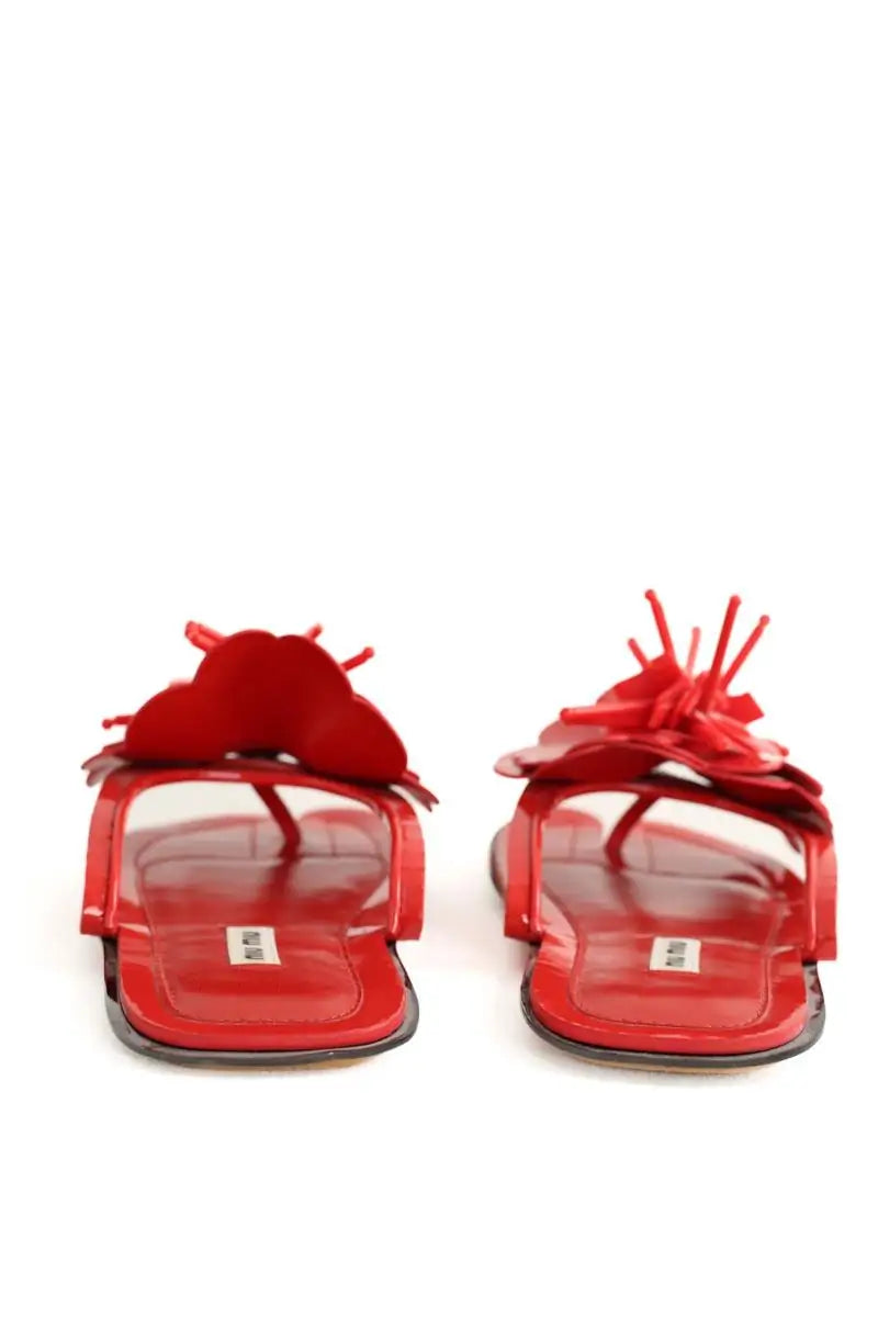 Sandales Miu Miu Rouge en Cuir